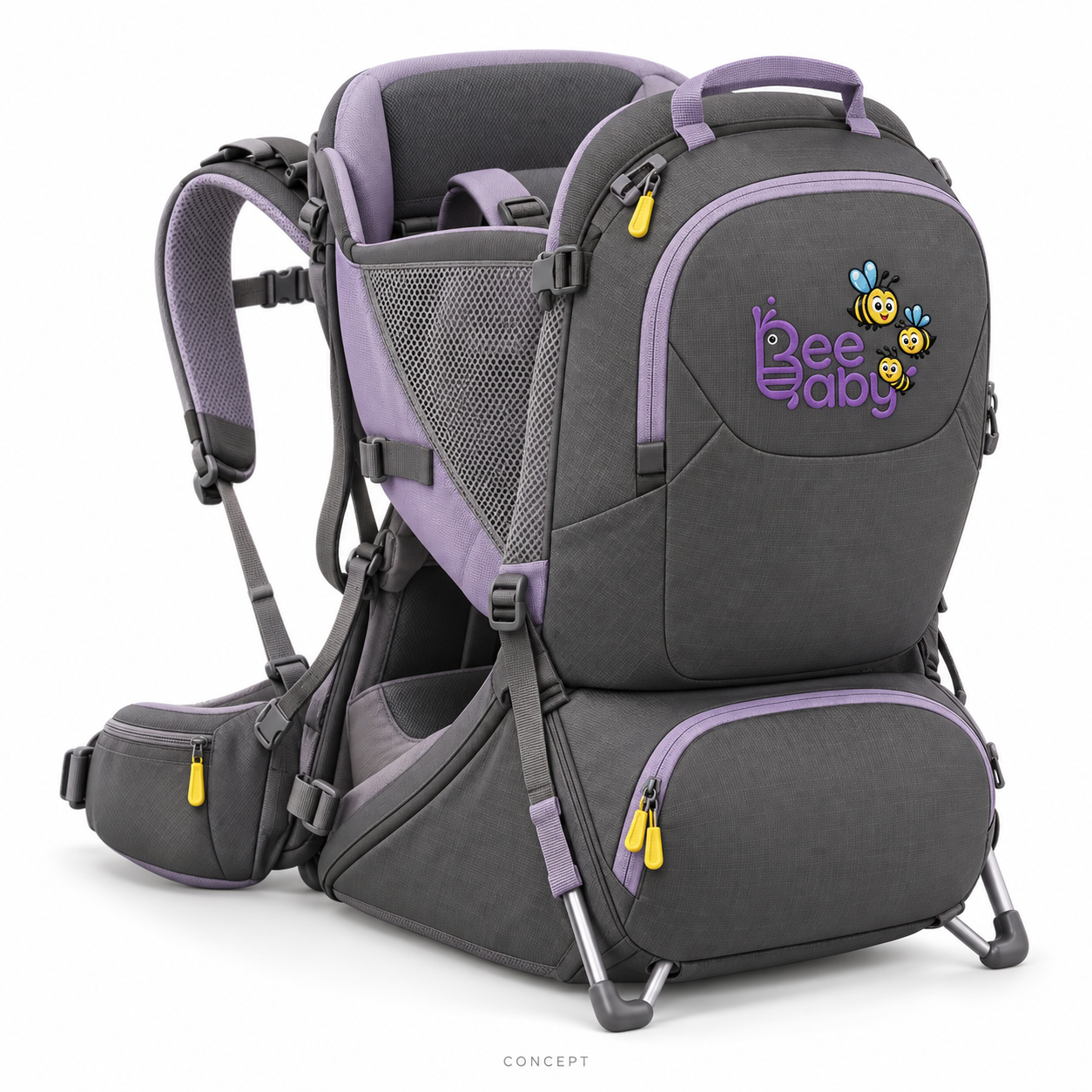 BeeBaby backpack child carrier design concept with BeeBaby logo